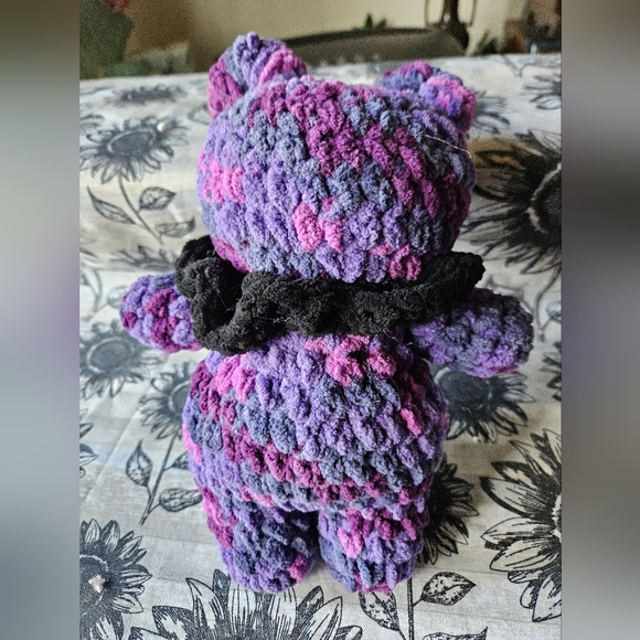 Purple Black Crochet Chunky Bear Amigurumi - Picture 6 of 12